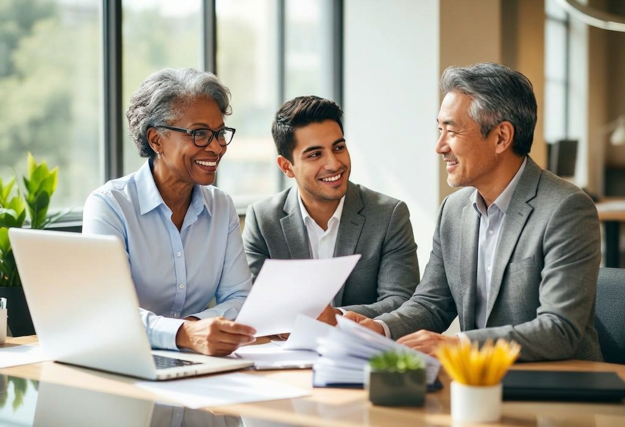 Financial advisor reviewing credit